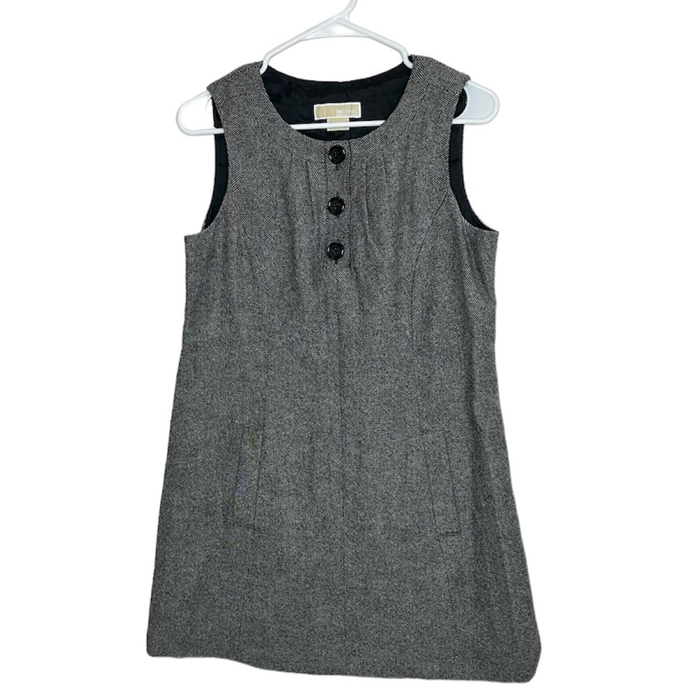 Michael Kors Wool Tweed Dress Gray Size Medium